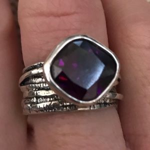 Silpada Sterling Silver Deep Aubergine Ring